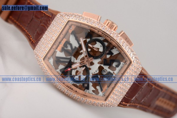 Franck Muller Vanguard Watch Rose Gold V 45 CC DT CAMOU RGD Replica
